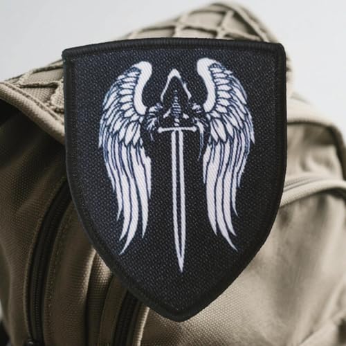Klett Patches lustiger, Flügel und Schwert Aufnäher mit Stickerei, Taktisch Militär Patch, Aufnäher für Taktische Kleidung Rucksack Baseballkappe Uniform Klett Patches lustiger, Flügel und Schwert Aufnäher mit Stickerei, Taktisch Militär Patch, Aufnäher für Taktische Kleidung Rucksack Baseballkappe Uniform von Ueiwffzo