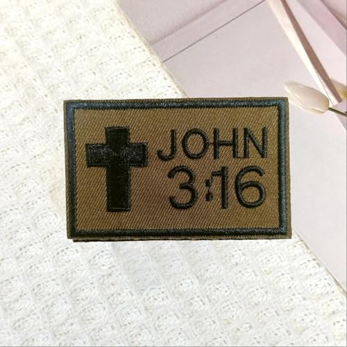 Klett Patches lustiger, 'John 3:16' Aufnäher mit Stickerei, Taktisch Militär Patch, Aufnäher für Taktische Kleidung Rucksack Baseballkappe Uniform Klett Patches lustiger, 'John 3:16' Aufnäher mit Stickerei, Taktisch Militär Patch, Aufnäher für Taktische Kleidung Rucksack Baseballkappe Uniform von Ueiwffzo
