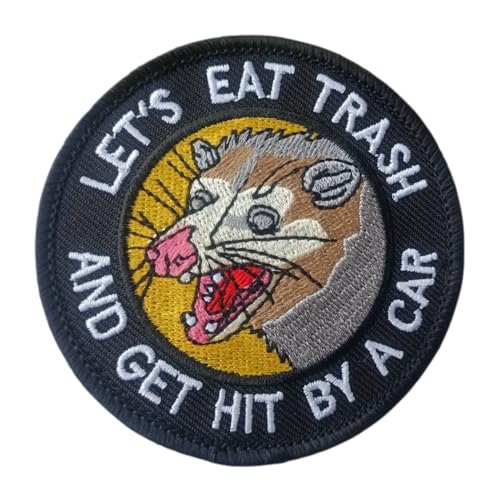 Klett Patches lustiger, 'LET'S EAT TRASH' Aufnäher mit Stickerei, Taktisch Militär Patch, Aufnäher für Taktische Kleidung Rucksack Baseballkappe Uniform Klett Patches lustiger, 'LET'S EAT TRASH' Aufnäher mit Stickerei, Taktisch Militär Patch, Aufnäher für Taktische Kleidung Rucksack Baseballkappe Uniform von Ueiwffzo
