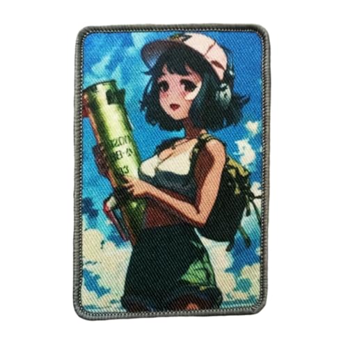 Klett Patches lustiger, Mädchen mit kurzem Haar Aufnäher mit Stickerei, Taktisch Militär Patch, Aufnäher für Taktische Kleidung Rucksack Baseballkappe Uniform Klett Patches lustiger, Mädchen mit kurzem Haar Aufnäher mit Stickerei, Taktisch Militär Patch, Aufnäher für Taktische Kleidung Rucksack Baseballkappe Uniform von Ueiwffzo