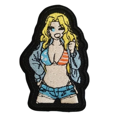 Klett Patches lustiger, 'Nettes blondes Mädchen' Aufnäher mit Stickerei, Taktisch Militär Patch, Aufnäher für Taktische Kleidung Rucksack Baseballkappe Uniform Klett Patches lustiger, 'Nettes blondes Mädchen' Aufnäher mit Stickerei, Taktisch Militär Patch, Aufnäher für Taktische Kleidung Rucksack Baseballkappe Uniform von Ueiwffzo