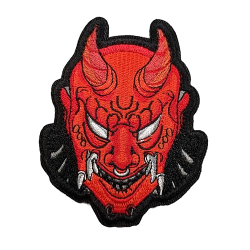 Klett Patches lustiger, Rote Gesichtsmaske Aufnäher mit Stickerei, Taktisch Militär Patch, Aufnäher für Taktische Kleidung Rucksack Baseballkappe Uniform von Ueiwffzo