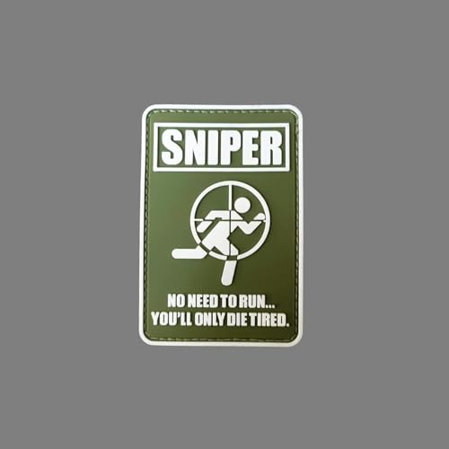 Klett Patches lustiger, 'SNIPER' PVC Aufnäher mit Stickerei, Taktisch Militär Patch, Aufnäher für Taktische Kleidung Rucksack Baseballkappe Uniform von Ueiwffzo