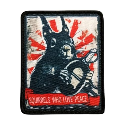 Klett Patches lustiger, 'SQUIRRELS WHO LOVE PEACE' Aufnäher mit Stickerei, Taktisch Militär Patch, Aufnäher für Taktische Kleidung Rucksack Baseballkappe Uniform von Ueiwffzo