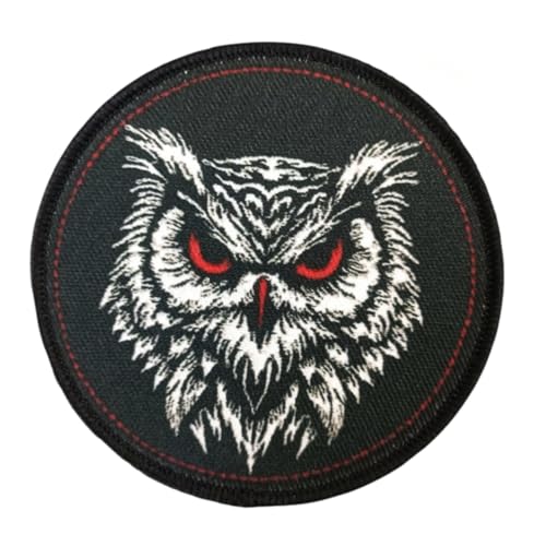 Klett Patches lustiger, Scharfsichtige Eule Aufnäher mit Stickerei, Taktisch Militär Patch, Aufnäher für Taktische Kleidung Rucksack Baseballkappe Uniform von Ueiwffzo