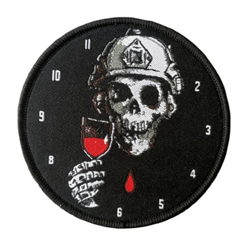 Klett Patches lustiger, Skelett und Uhr Aufnäher mit Stickerei, Taktisch Militär Patch, Aufnäher für Taktische Kleidung Rucksack Baseballkappe Uniform Klett Patches lustiger, Skelett und Uhr Aufnäher mit Stickerei, Taktisch Militär Patch, Aufnäher für Taktische Kleidung Rucksack Baseballkappe Uniform von Ueiwffzo