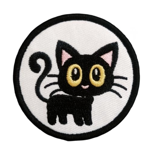Klett Patches lustiger, Süße Schwarze Katze Aufnäher mit Stickerei, Taktisch Militär Patch, Aufnäher für Taktische Kleidung Rucksack Baseballkappe Uniform Klett Patches lustiger, Süße Schwarze Katze Aufnäher mit Stickerei, Taktisch Militär Patch, Aufnäher für Taktische Kleidung Rucksack Baseballkappe Uniform von Ueiwffzo