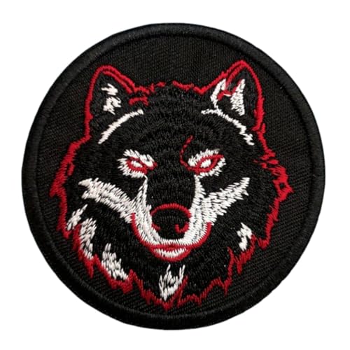Klett Patches lustiger, Süßer Wolf Aufnäher mit Stickerei, Taktisch Militär Patch, Aufnäher für Taktische Kleidung Rucksack Baseballkappe Uniform von Ueiwffzo