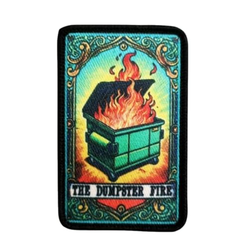 Klett Patches lustiger, 'THE DUMPSTER FIRE' Aufnäher mit Stickerei, Taktisch Militär Patch, Aufnäher für Taktische Kleidung Rucksack Baseballkappe Uniform von Ueiwffzo