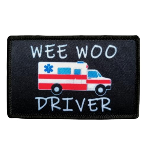 Klett Patches lustiger, 'WEE WOO DRIVER' Aufnäher mit Stickerei, Taktisch Militär Patch, Aufnäher für Taktische Kleidung Rucksack Baseballkappe Uniform Klett Patches lustiger, 'WEE WOO DRIVER' Aufnäher mit Stickerei, Taktisch Militär Patch, Aufnäher für Taktische Kleidung Rucksack Baseballkappe Uniform von Ueiwffzo