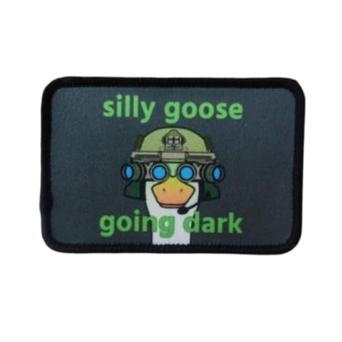 Klett Patches lustiger, 'silly goose going dark' Aufnäher mit Stickerei, Taktisch Militär Patch, Aufnäher für Taktische Kleidung Rucksack Baseballkappe Uniform von Ueiwffzo