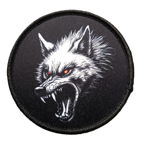 Lustig Patch Klett, Der grausame Wolf Gestickt Abzeichen Aufnäher mit Stickerei, Taktisch Militär Patch, Patches für Kleidung Taschen Weste Jacke Rucksäcke Lustig Patch Klett, Der grausame Wolf Gestickt Abzeichen Aufnäher mit Stickerei, Taktisch Militär Patch, Patches für Kleidung Taschen Weste Jacke Rucksäcke von Ueiwffzo