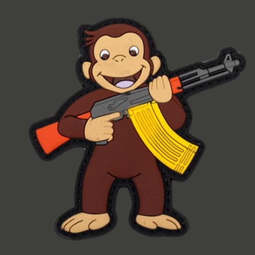 PVC Klett Patch 'Affen', Witziger Klettaufnäher Für Taktische Ausrüstung, DIY Kleidung, Rucksack & Uniformen, Morale Patch Mit Haken- Und Schlaufenband von Ueiwffzo