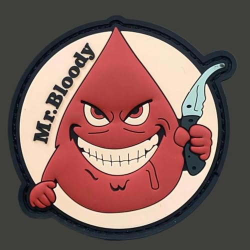 PVC Klett Patch 'Mr. Bloody', Witziger Klettaufnäher für Taktische Ausrüstung, DIY Kleidung, Rucksack & Uniformen, Morale Patch mit Haken- und Schlaufenband PVC Klett Patch 'Mr. Bloody', Witziger Klettaufnäher für Taktische Ausrüstung, DIY Kleidung, Rucksack & Uniformen, Morale Patch mit Haken- und Schlaufenband von Ueiwffzo