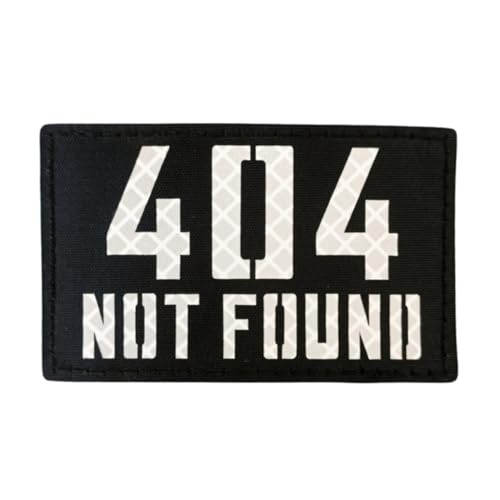 Patches Klett, '404 NOT FOUND' Stickerei Aufnäher, Militär Aufkleber Abzeichen, Moral-Patch für Taktische Kleidung Rucksack Baseballkappe Uniform von Ueiwffzo