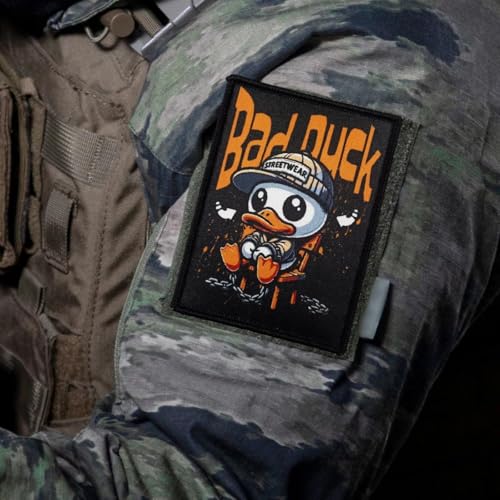 Patches Klett, 'Bad Duck' Stickerei Aufnäher, Militär Aufkleber Abzeichen, Moral-Patch für Taktische Kleidung Rucksack Baseballkappe Uniform von Ueiwffzo