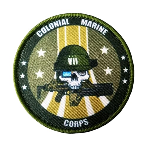 Patches Klett, 'COLONIAL MARINE' Stickerei Aufnäher, Militär Aufkleber Abzeichen, Moral-Patch für Taktische Kleidung Rucksack Baseballkappe Uniform von Ueiwffzo