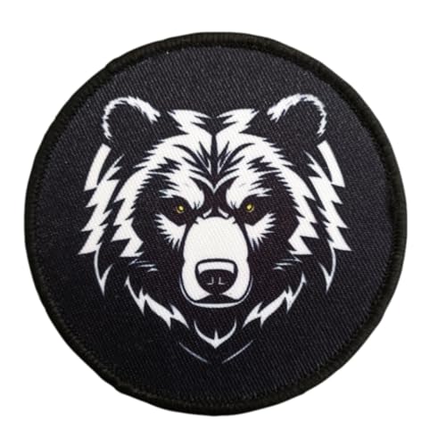 Patches Klett, 'Ernster Bär' Stickerei Aufnäher, Militär Aufkleber Abzeichen, Moral-Patch für Taktische Kleidung Rucksack Baseballkappe Uniform von Ueiwffzo