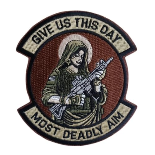 Patches Klett, 'GIVE US THIS DAY' Stickerei Aufnäher, Militär Aufkleber Abzeichen, Moral-Patch für Taktische Kleidung Rucksack Baseballkappe Uniform Patches Klett, 'GIVE US THIS DAY' Stickerei Aufnäher, Militär Aufkleber Abzeichen, Moral-Patch für Taktische Kleidung Rucksack Baseballkappe Uniform von Ueiwffzo