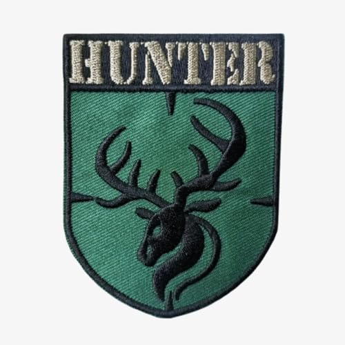 Patches Klett, 'HUNTER' Stickerei Aufnäher, Militär Aufkleber Abzeichen, Moral-Patch für Taktische Kleidung Rucksack Baseballkappe Uniform von Ueiwffzo