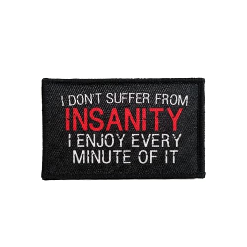 Patches Klett, 'I Don't Suffer From Insanity' Stickerei Aufnäher, Militär Aufkleber Abzeichen, Moral-Patch für Taktische Kleidung Rucksack Baseballkappe Uniform Patches Klett, 'I Don't Suffer From Insanity' Stickerei Aufnäher, Militär Aufkleber Abzeichen, Moral-Patch für Taktische Kleidung Rucksack Baseballkappe Uniform von Ueiwffzo
