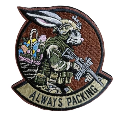 Patches Klett, Niedliches Häschen Soldat Stickerei Aufnäher, Militär Aufkleber Abzeichen, Moral-Patch für Taktische Kleidung Rucksack Baseballkappe Uniform von Ueiwffzo