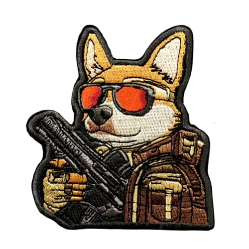 Patches Klett, Schöner Hund Stickerei Aufnäher, Militär Aufkleber Abzeichen, Moral-Patch für Taktische Kleidung Rucksack Baseballkappe Uniform von Ueiwffzo