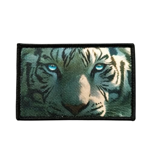 Patches Klett, Weißer Tiger Stickerei Aufnäher, Militär Aufkleber Abzeichen, Moral-Patch für Taktische Kleidung Rucksack Baseballkappe Uniform Patches Klett, Weißer Tiger Stickerei Aufnäher, Militär Aufkleber Abzeichen, Moral-Patch für Taktische Kleidung Rucksack Baseballkappe Uniform von Ueiwffzo