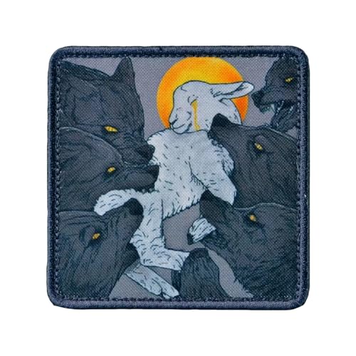 Schaf und Wolf Patches Klett Militär Lustiger Aufnäher zum Aufnähen Hook and Loop für Rucksäcke, Jacken, Jeans,Backpack, Jackets von Ueiwffzo
