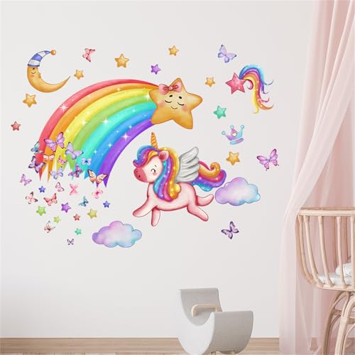 Ueiwffzo Wandtattoo Kinderzimmer, Babyzimmer Wandsticker, Selbstklebende Regenbogen Wandtattoo & Einhorn Wandsticker, Multifunktionale Wandaufkleber Einhorn für Kinderzimmer Babyzimmer Ueiwffzo Wandtattoo Kinderzimmer, Babyzimmer Wandsticker, Selbstklebende Regenbogen Wandtattoo & Einhorn Wandsticker, Multifunktionale Wandaufkleber Einhorn für Kinderzimmer Babyzimmer von Ueiwffzo