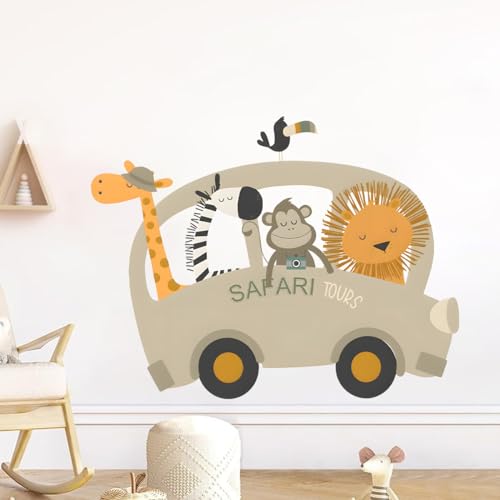 Ueiwffzo Wandtattoo Tier Automobil Wandsticker Kinderzimmer, Tierische Party Wandaufkleber Giraffe Löwe für Babyzimmer Schlafzimmer Wanddeko Aufkleber Ueiwffzo Wandtattoo Tier Automobil Wandsticker Kinderzimmer, Tierische Party Wandaufkleber Giraffe Löwe für Babyzimmer Schlafzimmer Wanddeko Aufkleber von Ueiwffzo