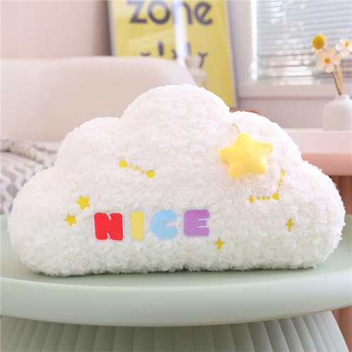Ueiwffzo Zierkissen Kuschelkissen Kinder, Niedliche Stern Mond Wolke Dekokissen, Weiche Plüschkissen Deko für Babyzimmer Kinderzimmer Mädchen (Wolken,Klein) von Ueiwffzo