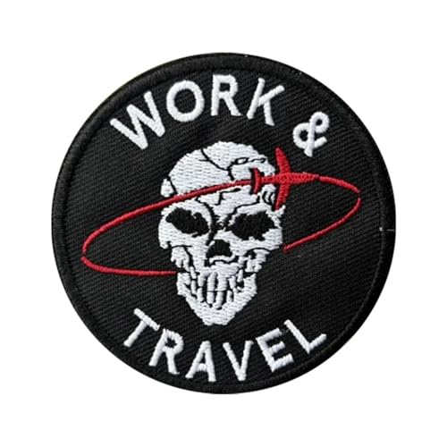 WORK & TRAVEL Embroidery Patches Stickerei Aufnäher Patches für Kappen, Rucksäcke, Kleidung, Westen, Militäruniformen WORK & TRAVEL Embroidery Patches Stickerei Aufnäher Patches für Kappen, Rucksäcke, Kleidung, Westen, Militäruniformen von Ueiwffzo