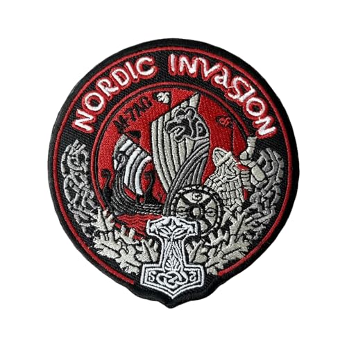 Wikinger Symbol Klett Patches Stickerei Aufnäher Patches Militär Patch für Rucksäcke, Jacken, Jeans,Backpack, Jackets von Ueiwffzo
