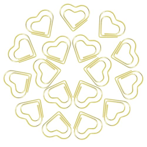 Uenhoy 100 Stück Mini-Goldherz-Büroklammern, kleine Liebesförmige Büroklammern, niedliche Metall-Papierklemmen, Lesezeichen für Dokumente, Hochzeitsdekoration, Büro- und Bastelbedarf Uenhoy 100 Stück Mini-Goldherz-Büroklammern, kleine Liebesförmige Büroklammern, niedliche Metall-Papierklemmen, Lesezeichen für Dokumente, Hochzeitsdekoration, Büro- und Bastelbedarf von Uenhoy