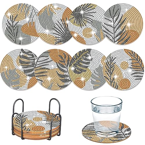 Uennm 8 Stück Diamond Painting Untersetzer mit Halter, DIY Diamond Painting Meereslebewesen Dekorative Hölzern Untersetzer Erwachsene Kinder Anfänger für Tassen Vasen Kerzen Dekoration (Palm Leaf) Uennm 8 Stück Diamond Painting Untersetzer mit Halter, DIY Diamond Painting Meereslebewesen Dekorative Hölzern Untersetzer Erwachsene Kinder Anfänger für Tassen Vasen Kerzen Dekoration (Palm Leaf) von Uennm