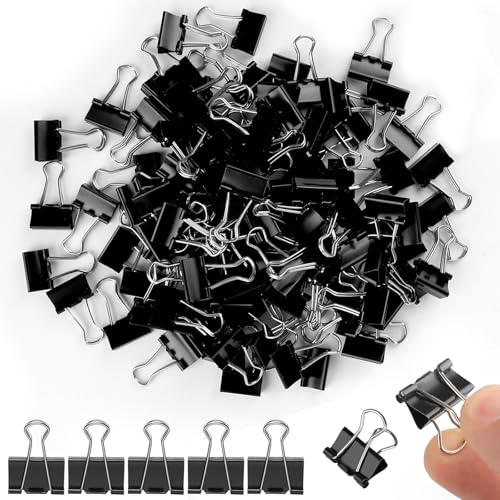 Ufmarine 144 Stück Mini-Binder-Clips, kleine Binder-Clips, 15 mm, kleine Büroklammern, schwarz, für Büro Ufmarine 144 Stück Mini-Binder-Clips, kleine Binder-Clips, 15 mm, kleine Büroklammern, schwarz, für Büro von Ufmarine