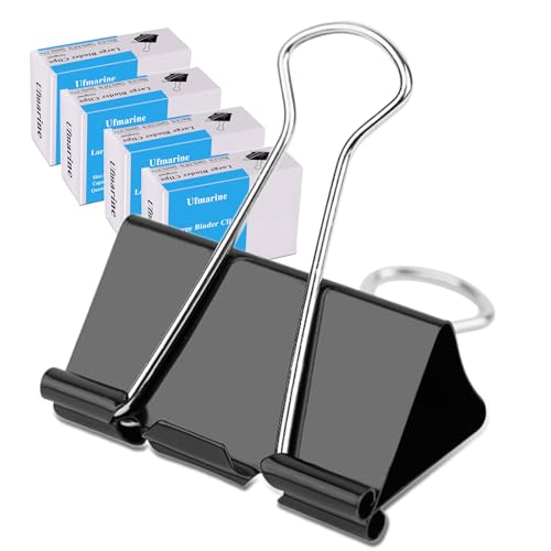 Ufmarine 40 Stück große Binder-Clips, 4,1 cm Länge, große Büroklammern, schwarz, für Büro Ufmarine 40 Stück große Binder-Clips, 4,1 cm Länge, große Büroklammern, schwarz, für Büro von Ufmarine