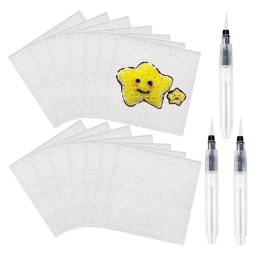 Uhidka 20er Set Schaumstoff-Textur-Malpapier für Bastelarbeiten, mit 3 Wasser-Pinseln, DIY Kunst und Zubehör für Acrylmalerei Uhidka 20er Set Schaumstoff-Textur-Malpapier für Bastelarbeiten, mit 3 Wasser-Pinseln, DIY Kunst und Zubehör für Acrylmalerei von Uhidka