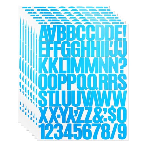 Uhidka 8 Blätter 1,5 - -Buchstabennummer Aufkleber, 576 Stücke Alphabet Aufkleber Buchstaben für Scrapbooking Hellblau Uhidka 8 Blätter 1,5 - -Buchstabennummer Aufkleber, 576 Stücke Alphabet Aufkleber Buchstaben für Scrapbooking Hellblau von Uhidka