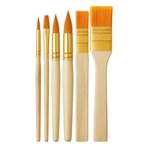 Uhidka Pinsel-Set, 6-Teilig, Acryl-Pinsel, Pinsel für Acrylmalerei, Künstler-Pinsel, Nylon-Pinsel A von Uhidka