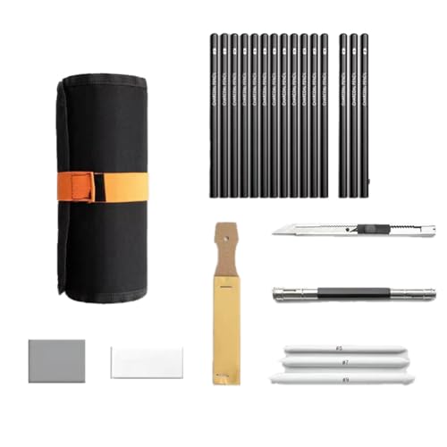 Uhidka Skizzenstift-Set, Zeichenstift, Skizzierstift, Schülerzeichnung, Kunst, Zeichenpinsel, HB-Stift, Vorhang-Set, Box Stil 47 von Uhidka