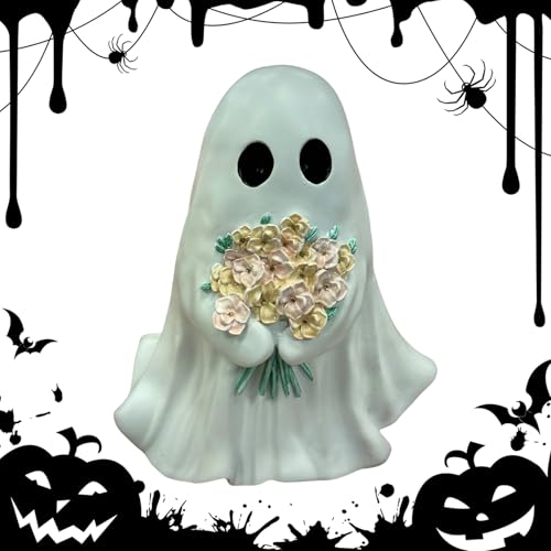 Uhngw Geisterfigur | 20 cm Resin Geisterfigur Mit Blumen - Halloween Deko Schreibtisch Gemütliche Zimmerdekoration Für Feiertag Zuhause Tisch Fenster Eingangsbereich Schlafzimmer Wohnzimmer Uhngw Geisterfigur | 20 cm Resin Geisterfigur Mit Blumen - Halloween Deko Schreibtisch Gemütliche Zimmerdekoration Für Feiertag Zuhause Tisch Fenster Eingangsbereich Schlafzimmer Wohnzimmer von Uhngw