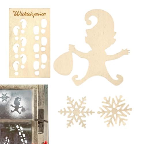 Uhngw Holzzwerge zum Basteln,Schneeflockenornamente aus Holz,Zwergen-Fußabdruck-Schablone | Weihnachtsschneeflockenausschnitte zum Basteln von Winterdekorationen für das Fenster zu Hause Uhngw Holzzwerge zum Basteln,Schneeflockenornamente aus Holz,Zwergen-Fußabdruck-Schablone | Weihnachtsschneeflockenausschnitte zum Basteln von Winterdekorationen für das Fenster zu Hause von Uhngw