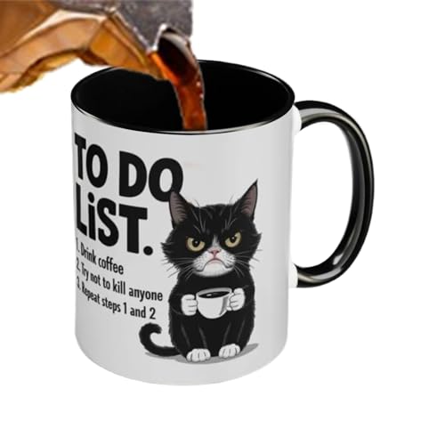 Uhngw Katzen Teetasse | Keramische To-Do-Liste Katzen Trinkbecher | Spritzgeschützter Wiederverwendbarer Getränkebehälter, Dekorierter Becher Für Heiß- Und Kaltgetränke Uhngw Katzen Teetasse | Keramische To-Do-Liste Katzen Trinkbecher | Spritzgeschützter Wiederverwendbarer Getränkebehälter, Dekorierter Becher Für Heiß- Und Kaltgetränke von Uhngw