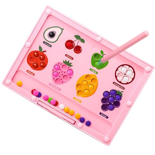 Uhngw Magnetische Labyrinthplatine, Magnetfarbe und Zahlenlabyrinth,Früheres Lernen Spielset für Baby - -Farbsortierung Fruchtler von Uhngw