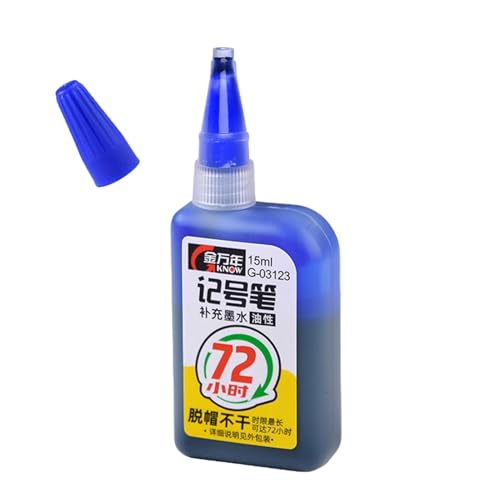 Uhngw Nachfülltinte für Permanentmarker, Tinte für Marker - Super Color Permanent 72 Stunden Nachfülltinte,Wasserfestes, mehrfarbiges Bastelzubehör, Markerzubehör für Marker Uhngw Nachfülltinte für Permanentmarker, Tinte für Marker - Super Color Permanent 72 Stunden Nachfülltinte,Wasserfestes, mehrfarbiges Bastelzubehör, Markerzubehör für Marker von Uhngw
