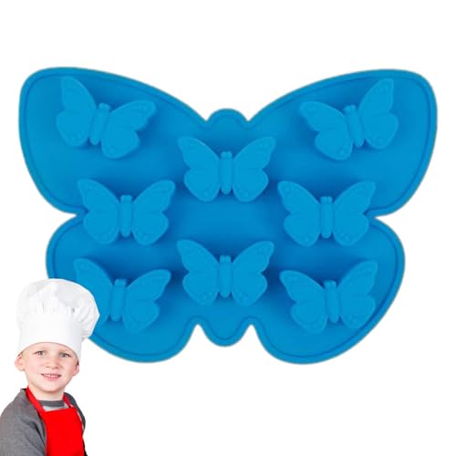 Uhngw Schmetterlings-Eiswürfelform aus Silikon mit 8 Schlitzen, für Schokolade, Gummibonbons, Cupcake-Vorlage für hausgemachten Kuchen von Uhngw