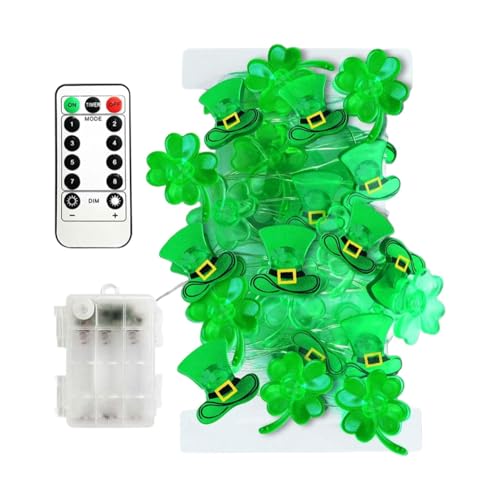 Uhngw St. Patrick's Day Lichterkette | Batteriebetriebene Patrick's Day Kleeblatt-Lampe | Batteriebetriebene dekorative LED-Lichterkette für Party, Geburtstag, Hochzeit Dekoration Uhngw St. Patrick's Day Lichterkette | Batteriebetriebene Patrick's Day Kleeblatt-Lampe | Batteriebetriebene dekorative LED-Lichterkette für Party, Geburtstag, Hochzeit Dekoration von Uhngw