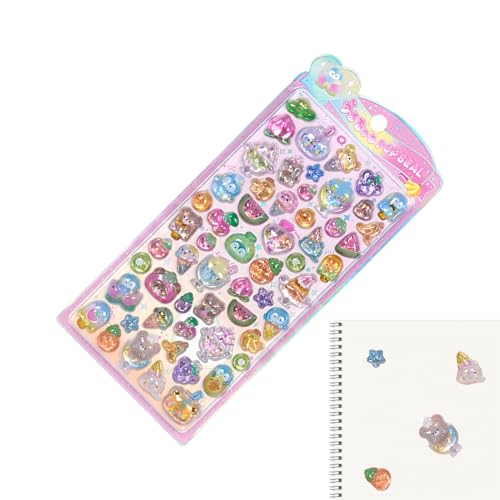 Uhngw Süße Sticker | 3D Glänzende Sticker | Kristall Struktur Harz Deko Für Auto Laptop Notizbuch Planer von Uhngw
